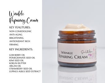 Vitamin C Wrinkle Cream, Aging Cream, Under Eye Cream, Organic Face Lotion, Night Repairing Cream, Dry Sensitive Skin