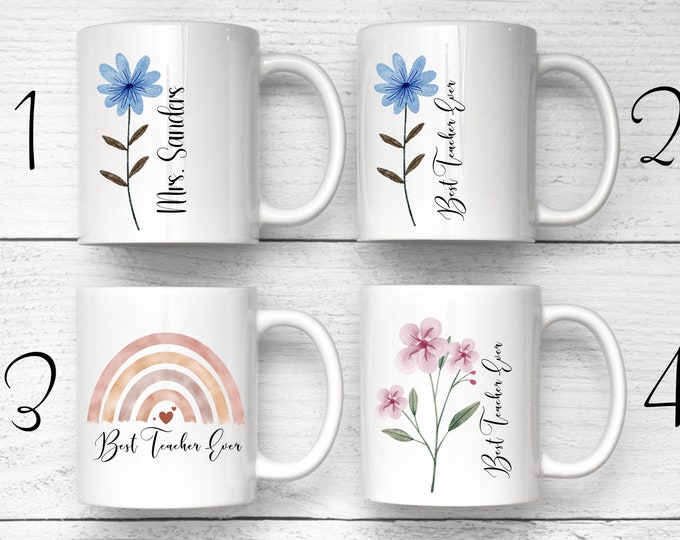 Teacher Mugs, Teacher Gifts, Personalized Mug, Teacher Appreciation, Teacher Thank You, Teacher Birthday Gift, Coffee Mugs