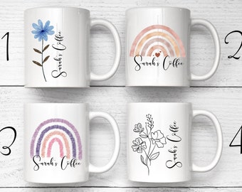Personalized Coffee Mug, Custom Name Mug, Large Coffee Mug, Women’s Coffee Mug, Customized Mugs, Coffee Lover Gift, Insulated Mug
