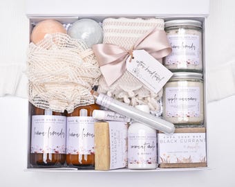 Luxury Spa Gift Set, Organic Spa Gift Box, Self Care, Spa Gift Basket, Large Bath Gift Set, Comfort Care Package For Her, Gift Box For Women