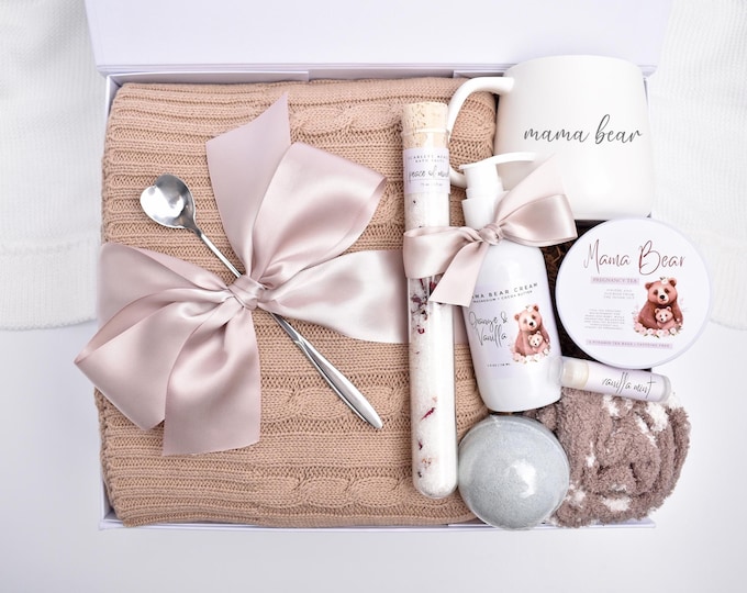 Pregnancy Gift Box, Mama Bear Gift Set, Third Trimester, 1st Trimester Kit, Morning Sickness Tea, Expecting Mother, First Trimester