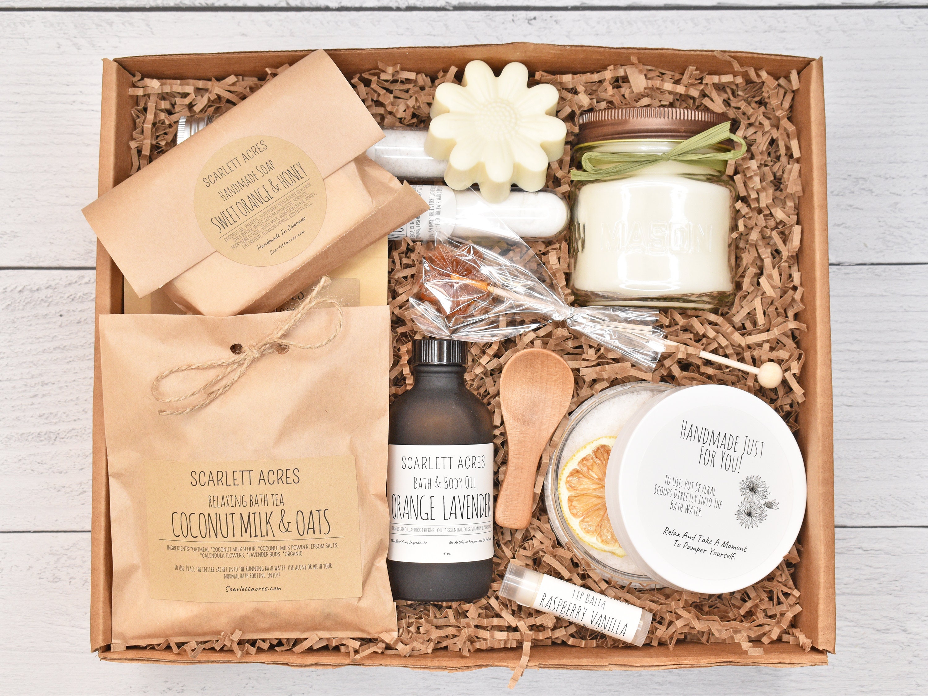 Birthday Gifts For Her, Large Bath Gift Set, Pamper Gift Basket