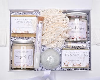 Luxury Spa Gift Box, Organic Spa Gift Set For Her, Birthday Gift, Get Well Soon, Thank You, Gift Box For Women, Comfort Self Care Package