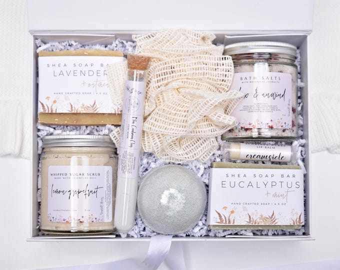 Luxury Spa Gift Box, Organic Spa Gift Set For Her, Birthday Gift, Get Well Soon, Thank You, Gift Box For Women, Comfort Self Care Package