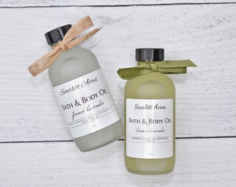 Botanical Body Oil, Organic Bath Oil, Organic Body Oil, Organic Massage Oil, Lavender Body Oil, Bath & Body Oil, Calming Body Oil