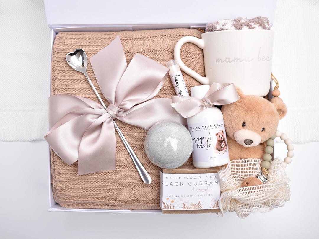 New Mom and Baby Gift Basket, Pregnancy Gift Box, Expecting Mother, New ...