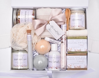 Luxury Spa Gift Set For Her, Organic Self Care Spa Gift Box, Spa Gift Baskets For Women, Pamper Home Spa Kit, Large Bath Gift, Relaxation
