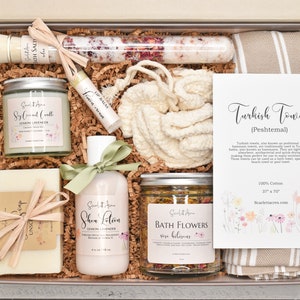 Spa Gift Basket, Self Care Gift Box, Comfort Care Package For Her, Organic Spa Gift Box, Large Bath Gift Set, Gift Baskets Women