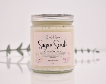 Triple Butter Sugar Scrub, Cocoa Butter Scrub, Whipped Sugar Scrub, Organic Sugar Scrub, Strawberry Sugar Scrub, Shea Body Scrub