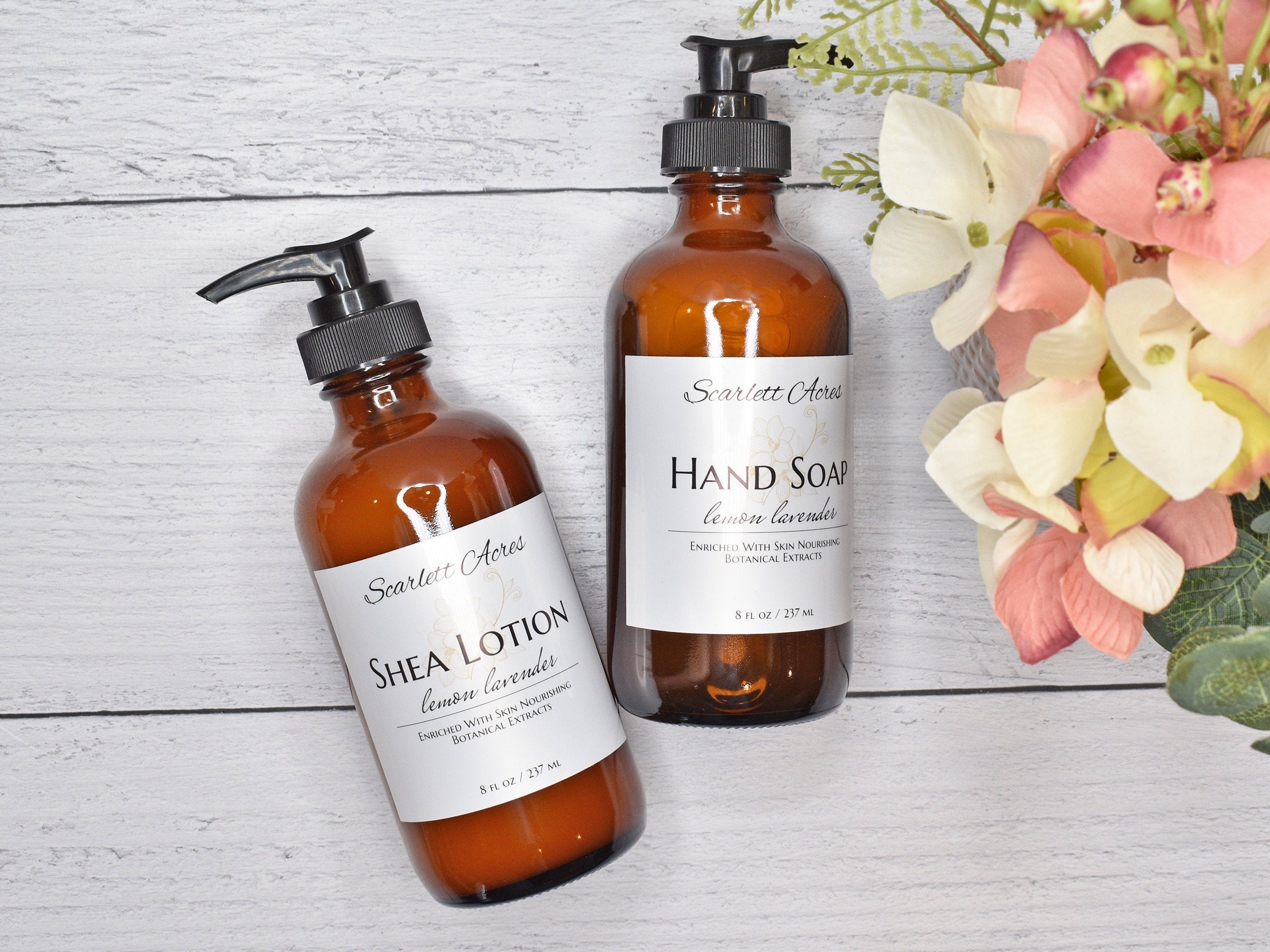 Hand Soap & Lotion Set, Lemon Lavender Soap, Organic Hand Lotion