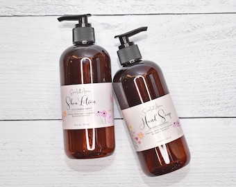 Hand Soap & Lotion Set, Organic Lotion, Liquid Hand Soap, Dry Sensitive Skin, Shea Butter Lotion, Moisturizing Soap, Handmade Soap