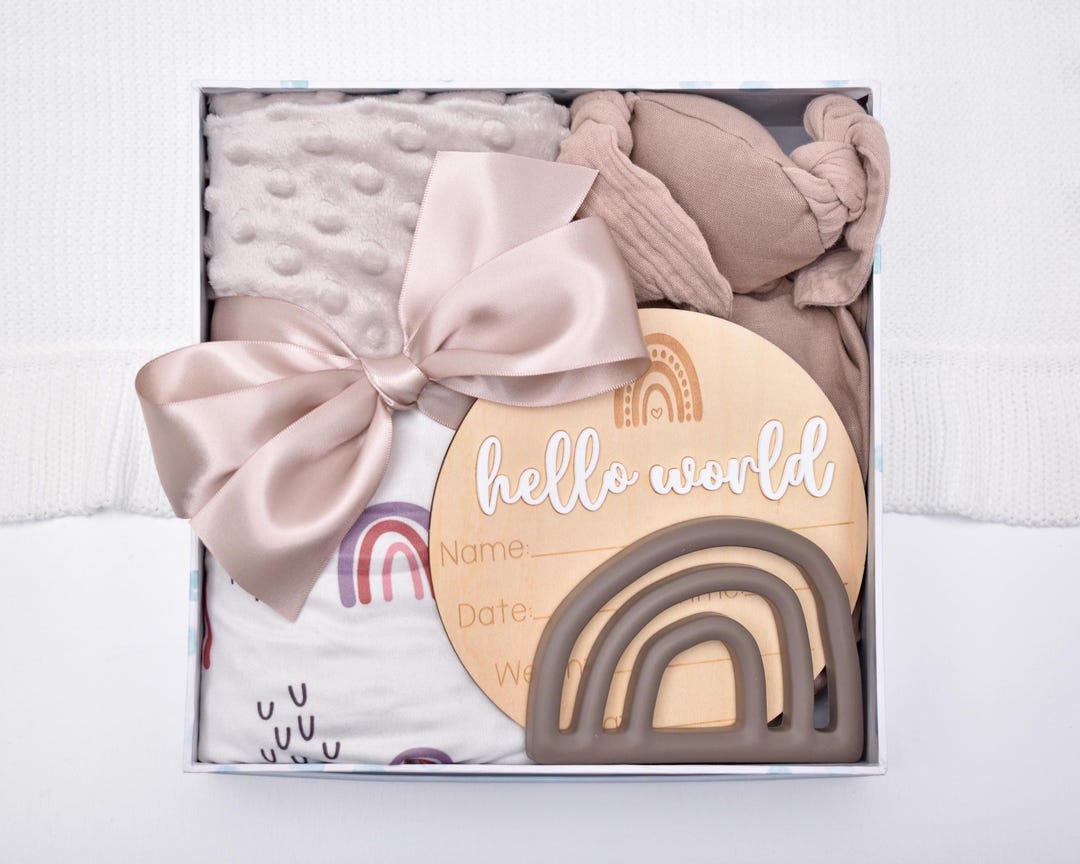 New Baby Girl Gift Box, Rainbow Baby Blanket, Newborn Baby Girl Boy ...