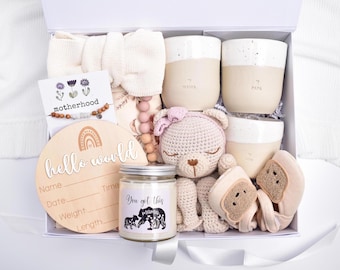 Expecting First Time New Parents Gift Box, Newborn Baby Girl Gift, Mama Papa Mug, Mom And Baby, New Mom Care Package, Gender Neutral Basket