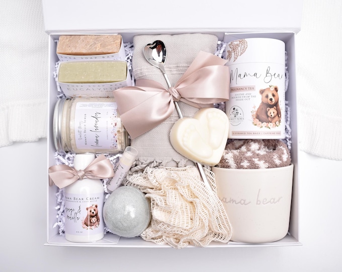 Pregnancy Gift Box, Mama Bear Gift Set, Expecting Mother, New Mom Care Package, First Time Mommy, Mom To Be, First Trimester, Gift Basket