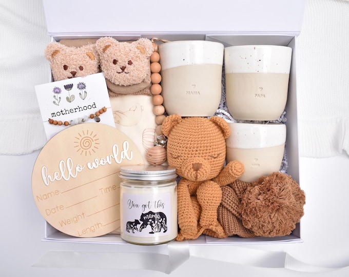 New Parents Gift Box, Mama Bear Gift Set, Mom And Baby Gift, New Mom Care Package, Expecting Mom, Pregnancy Gift Basket, Mom To Be Gift Box