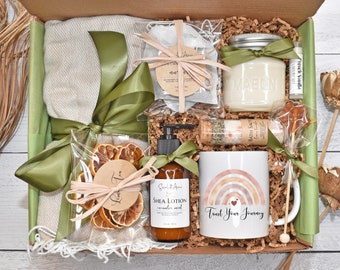 Birthday Gifts Her, Holiday Gift Box, Organic Spa Gift Set, Self Care Gift  Box, Gift Baskets Women, Winter Gift Basket, Cozy Throw Blanket