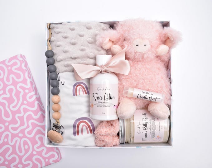 Newborn Baby Girl Gift Box, Baby Gift Basket, Gender Neutral Gift, Congratulations Mama, Baby Shower Gift Box, New Mom And Baby
