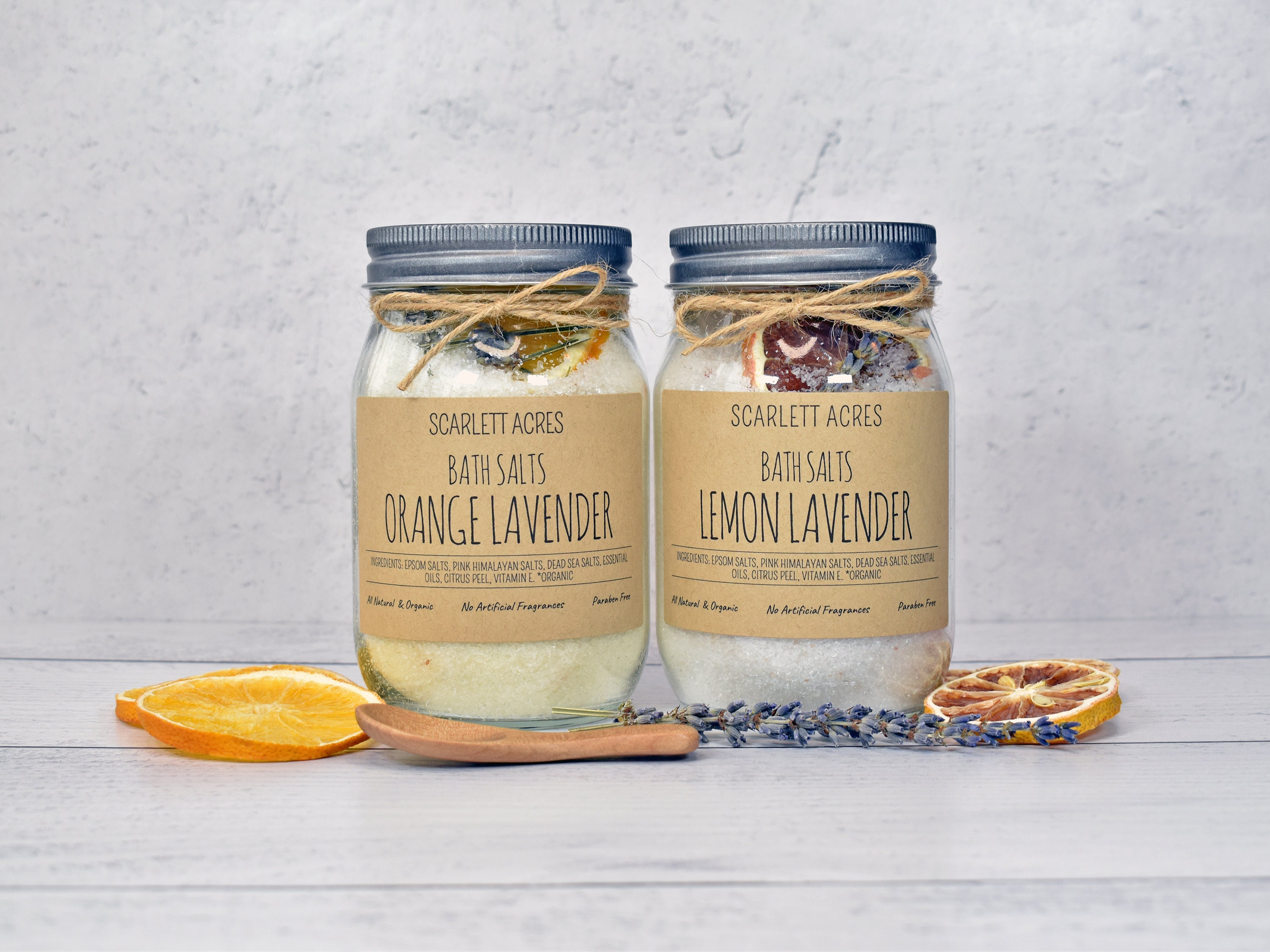 Organic Bath Salts, Orange Lavender Bath Salts, Organic Bath Soak