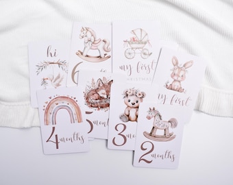 Monthly Milestone Cards, Newborn Baby Girl, Baby's First Year, New Baby Gifts, Welcome Baby, Hello Baby, Milestone Markers, Baby Shower Gift