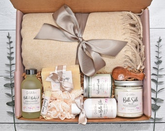 Spa Gift Basket, Gift Baskets For Women, Birthday Gifts Her, Large Bath Gift Set, Organic Spa Gift Box, Self Care Gift Box, Get Well Soon