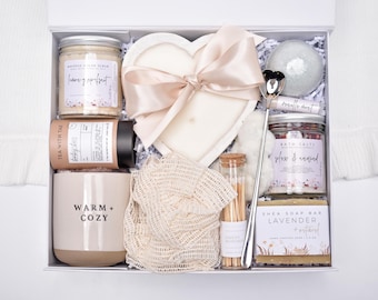 Cozy Winter Gift Box For Women, Luxury Spa Gift Basket, Large Bath Gift Set, Thinking Of You, Hug In A Box, Self Care Package For Her