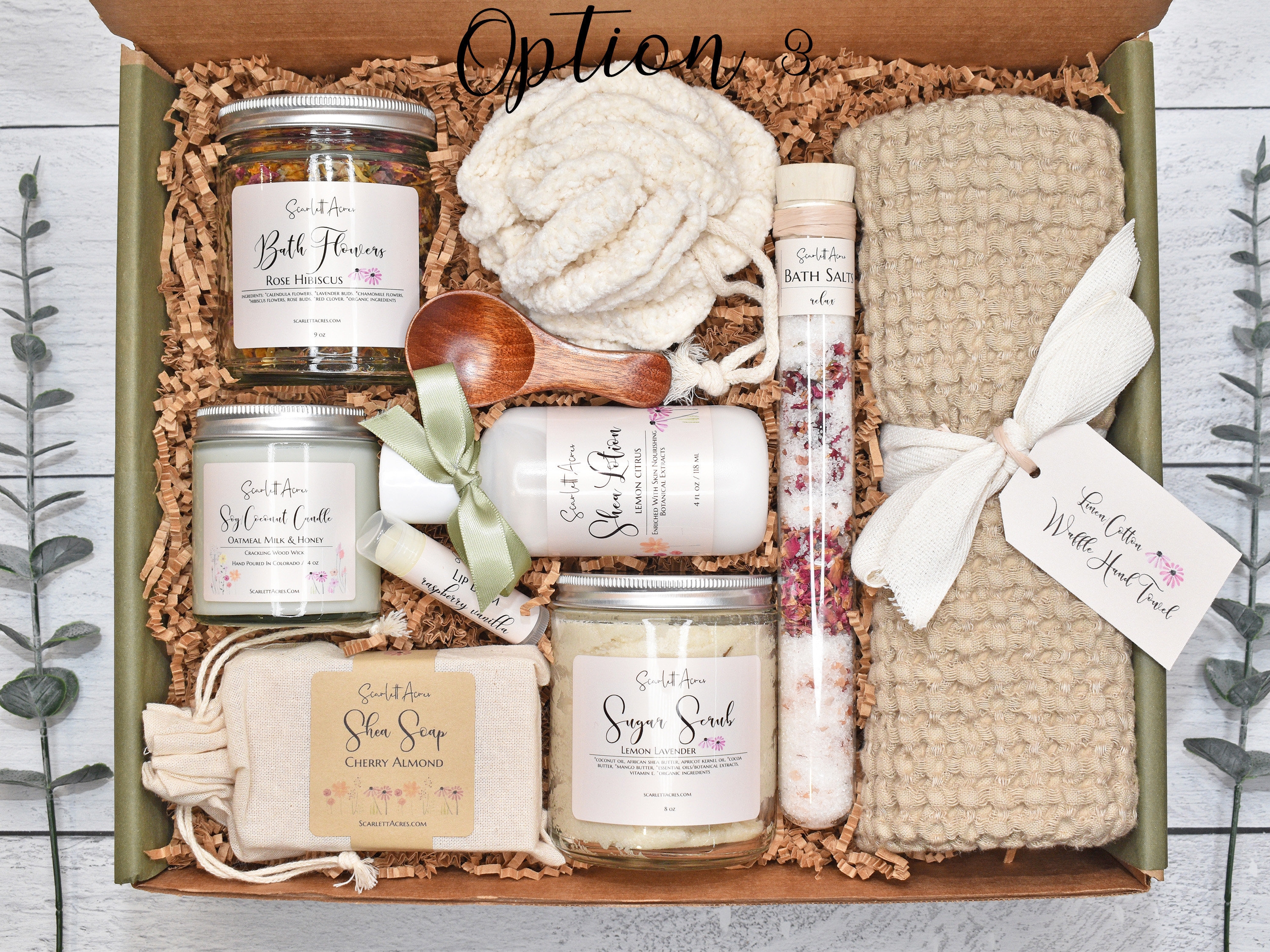 Birthday Gifts Her, Holiday Gift Box, Organic Spa Gift Set, Self