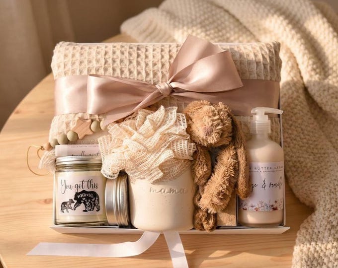 Organic Pregnancy Self Care Gift Box, Congratulations Mama, New Mom & Baby Care Package, 3rd Trimester, First Time Moms Spa Gift Basket