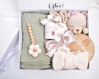 Newborn Baby Girl Gift Box, Baby Bear Gift Set, Baby Gift Basket, Baby Shower Gift Box, New Parents, Mom And Baby Gift, Gender Neutral
