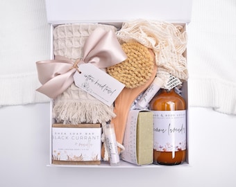 Organic Self Care Spa Gift Box, Care Package For Her, Thank You Spa Gift Basket, Gift Box For Women, Thinking Of You, Soap And Lotion Set