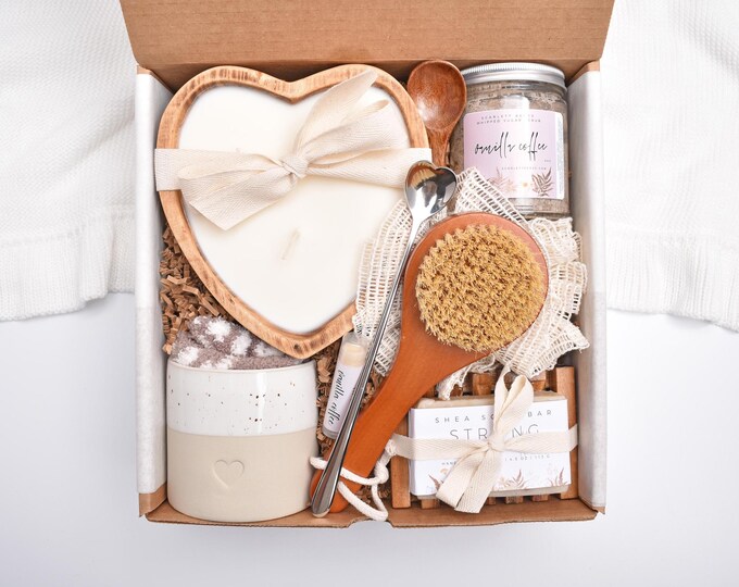 Coffee Care Package, Coffee Gift Box, Coffee Gift Basket, Comfort Care Package For Her, Self Care Gift Box, Thank You Gift Box, Spa Gift Set