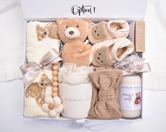 New Mom And Baby Gift Box , Mama Bear Mug, New Mom Care Package, Newborn Baby Boy Gift Basket, Newborn Baby Girl Gift Box, Gender Neutral