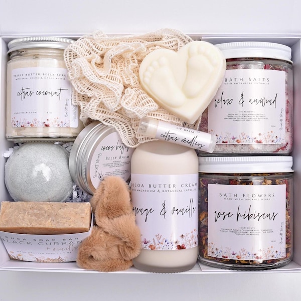 Organic Pregnancy Spa Gift Box, First Time Mom To Be Gift Basket, Expecting Mother, New Mom Postpartum Care Package