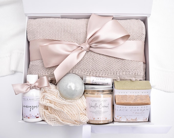 Spa Gift Basket, Gift Baskets Women, Birthday Gifts Her, Large Bath Gift Set, Organic Spa Gift Box, Self Care Gift Box, Spa And Relaxation