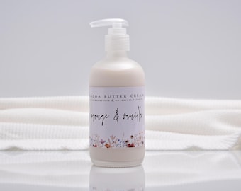 Organic Cocoa Butter Magnesium Lotion, Orange Vanilla Stretch Mark Cream, Natural Lotion, Mango Butter, Castor Oil, Avocado Oil