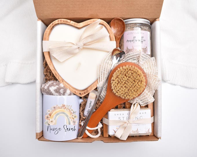 Nurse Appreciation, Nurse Care Package, Large Coffee Candle, Thank You Gift Box, Nurse Birthday Gift Box, Nurse Gift Basket, Candle Gift Set