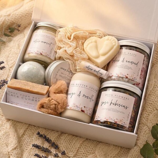 Organic Pregnancy Spa Gift Box, First Time Mom To Be Gift Basket, Expecting Mother, New Mom Postpartum Care Package