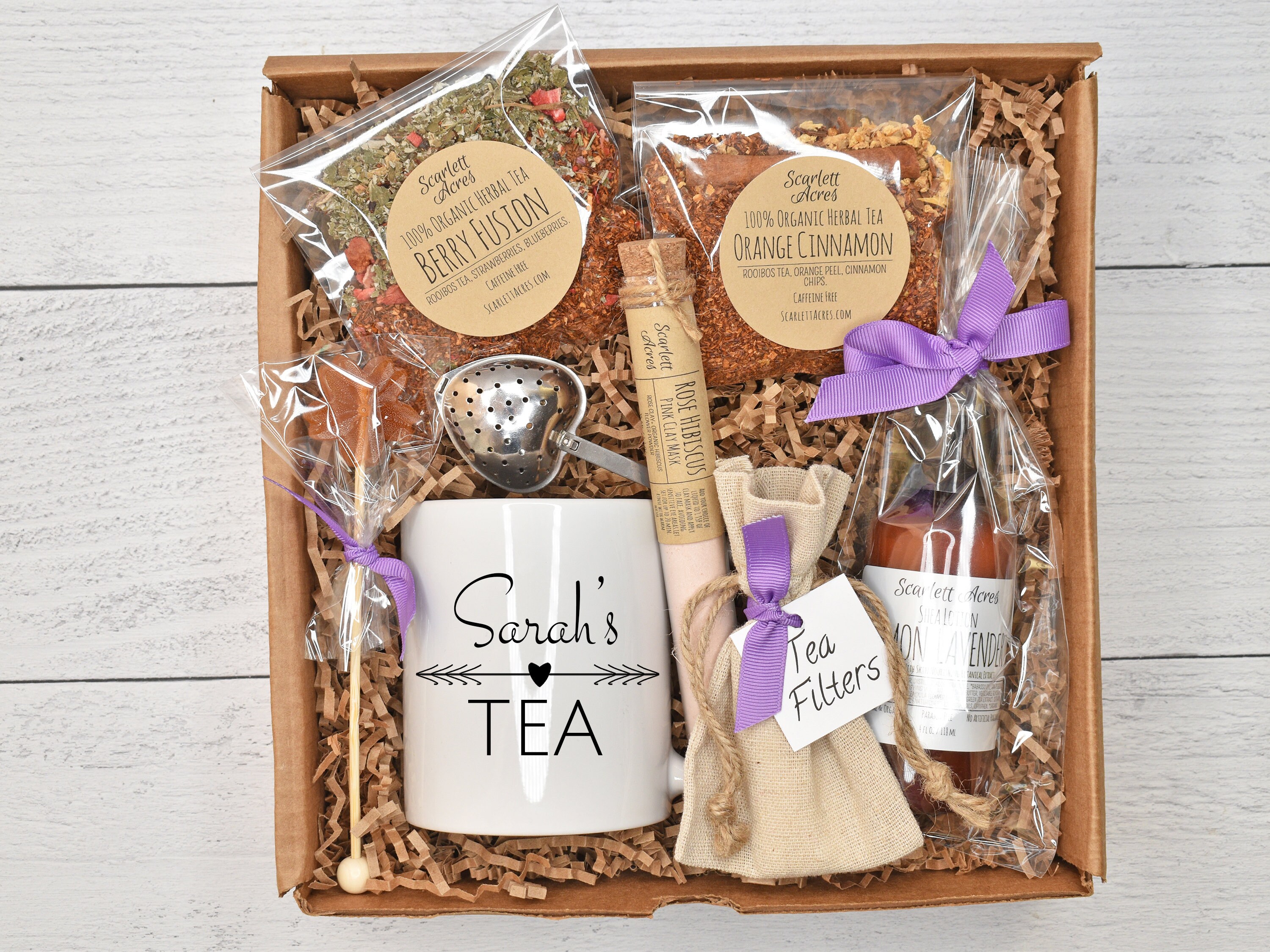 Tea Sampler Gift Box Tea & Mug Gift Set Mom Birthday Gift Etsy