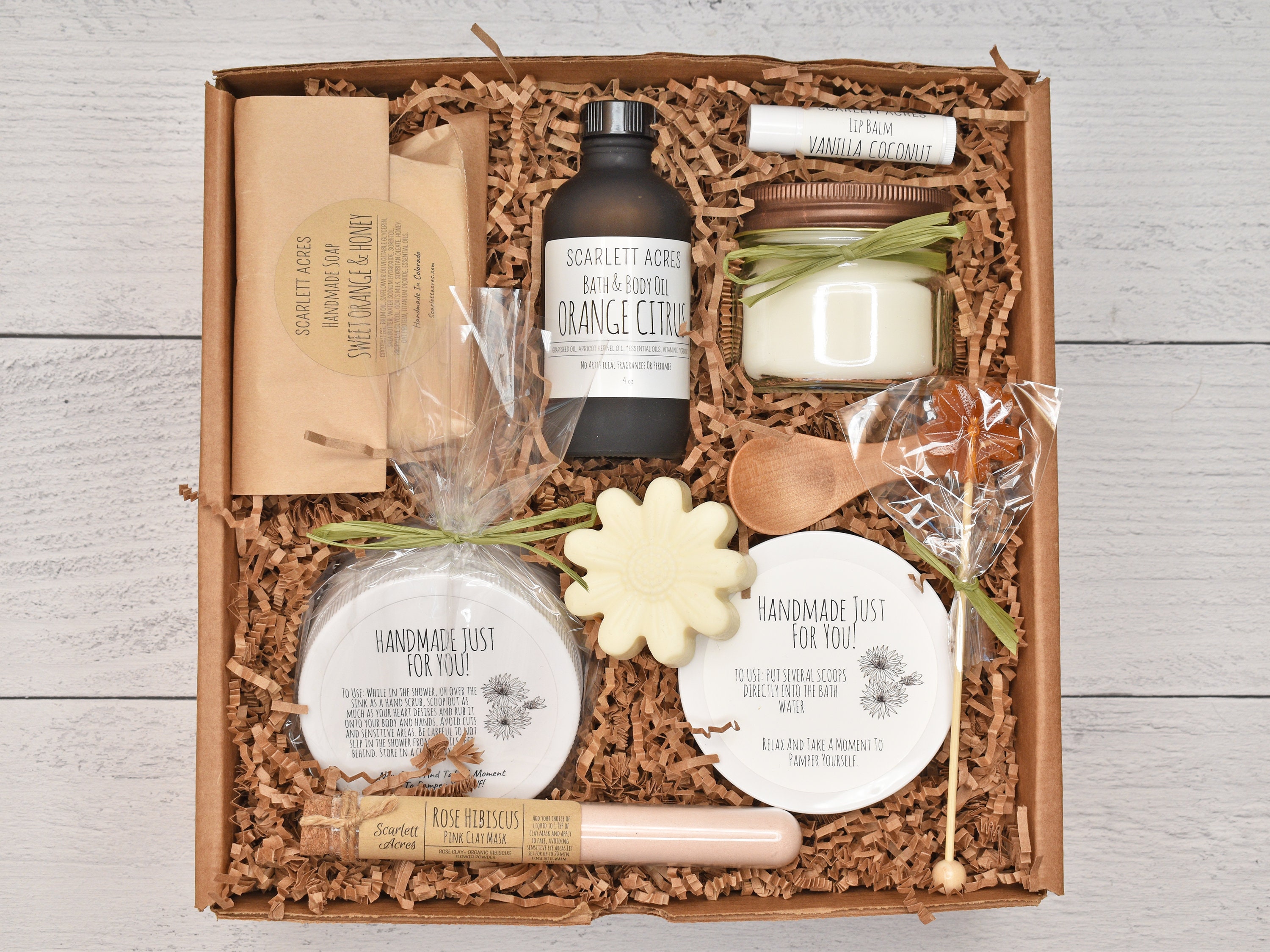 Organic Spa Gift Box, Organic Care Package, Spa Gift Basket, Large Spa Gift Set, Birthday Gifts