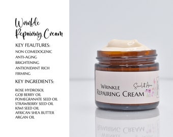 Wrinkle Cream, Aging Cream, Under Eye Cream, Organic Face Lotion, Night Repairing Cream, Vitamin C Cream, Dry Sensitive Skin, Mature Skin