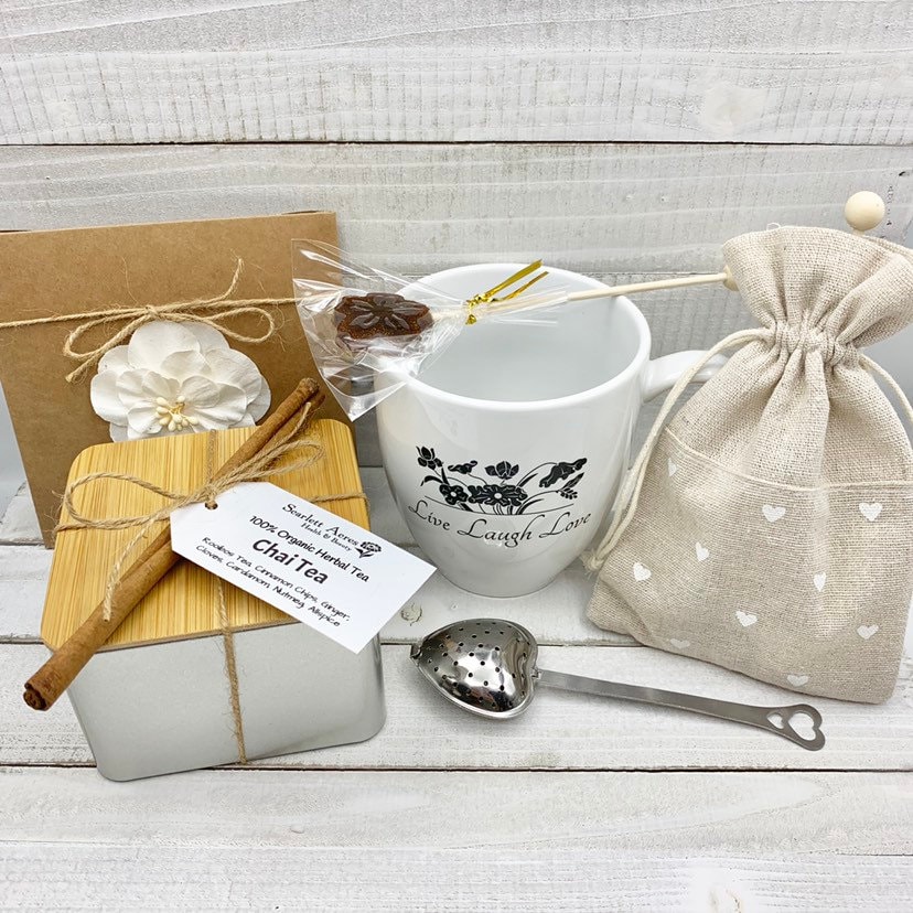 Tea And Mug Gift Set, Mom Birthday Gift box, Tea Lover Gift, Thank You