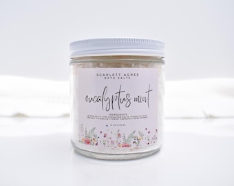 Magnesium Bath Salts, Lemon Lavender Bath Soak, Citrus Bath Salts, Eucalyptus Bath Soak, Calming Bath Soak, Relaxing Bath Soak