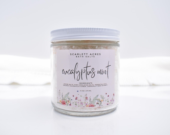 Magnesium Bath Salts, Lemon Lavender Bath Soak, Citrus Bath Salts, Eucalyptus Bath Soak, Calming Bath Soak, Relaxing Bath Soak