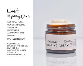 Vitamin C Wrinkle Cream, Aging Cream, Under Eye Cream, Organic Face Lotion, Night Repairing Cream, Dry Sensitive Skin
