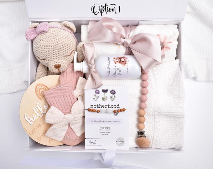 Newborn Baby Girl Gift Box, Baby Boy Gift Basket, Mom And Baby Gift, Congratulations Mama, Baby Shower Gift Box, Baby Bear Gift, New Parents