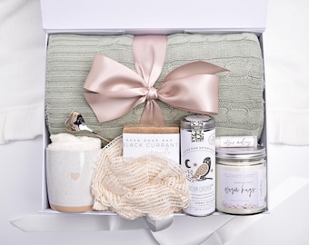 Hug In A Box, Thinking Of You, Birthday Gift Box For Women, Self Care Package For Her, Cozy Blanket, Encouragement Gift Basket, Get Well