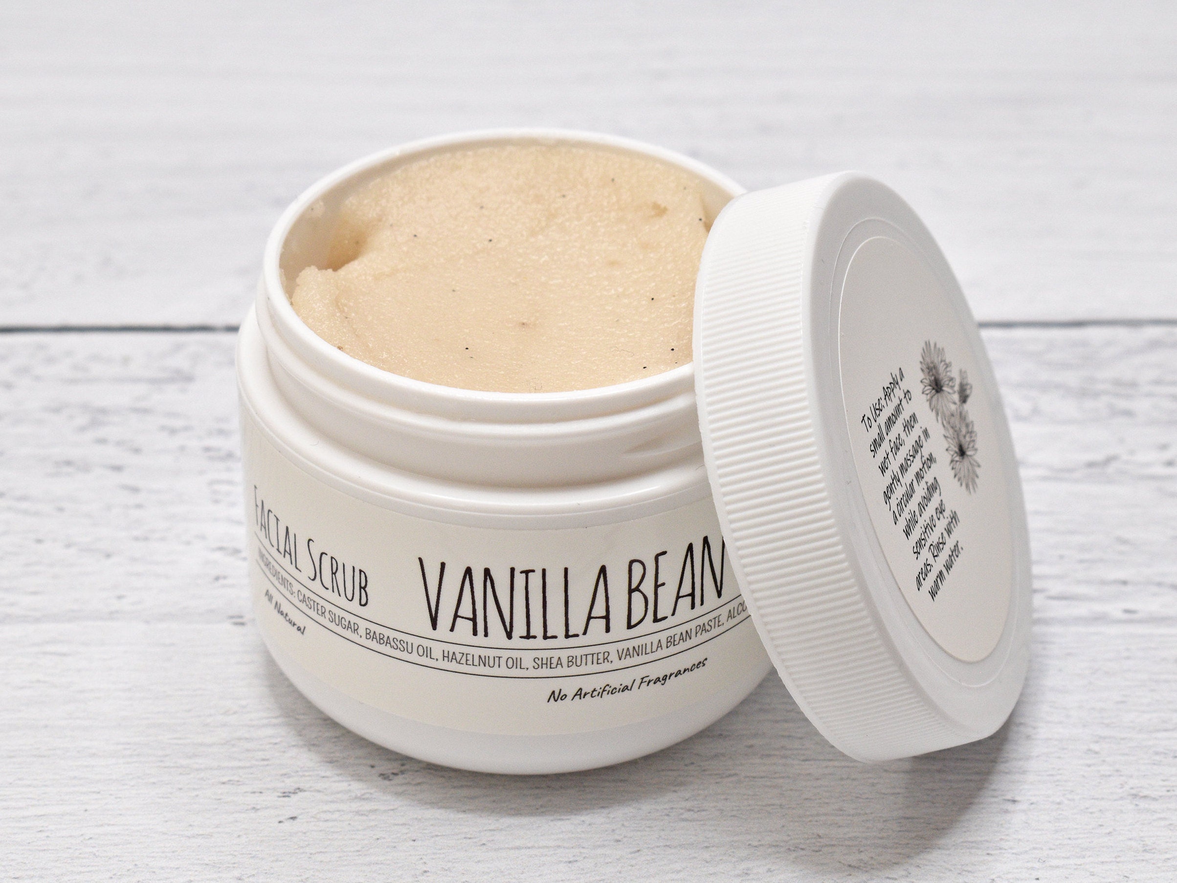 Organic Facial Scrub, Green Tea Exfoliator, Watermelon Sugar Scrub