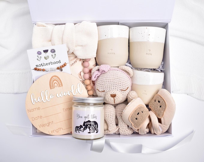 New Parents Gift Box, Mama Bear Gift Set, Mom And Baby Gift, New Mom Care Package, Expecting Mom, Pregnancy Gift Basket, Mom To Be Gift Box