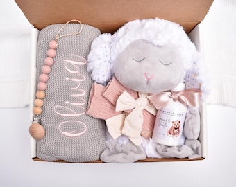 Baby Shower Gift Box, Newborn Baby Girl, New Baby Girl Gift Box,  Personalized Baby Blanket, Baby Boy Gift Basket, Newborn Baby Boy