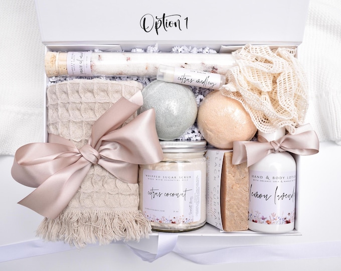 Organic Spa Gift Box, Self Care Gift, Spa Gift Basket, Large Bath Gift Set, Gift Baskets Women, Comfort Care Package, Get Well Soon