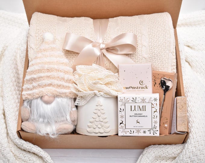 Cozy Winter Gifts For Her, Christmas Gift Box For Women, Holiday Gift Basket, Comfort Care Package